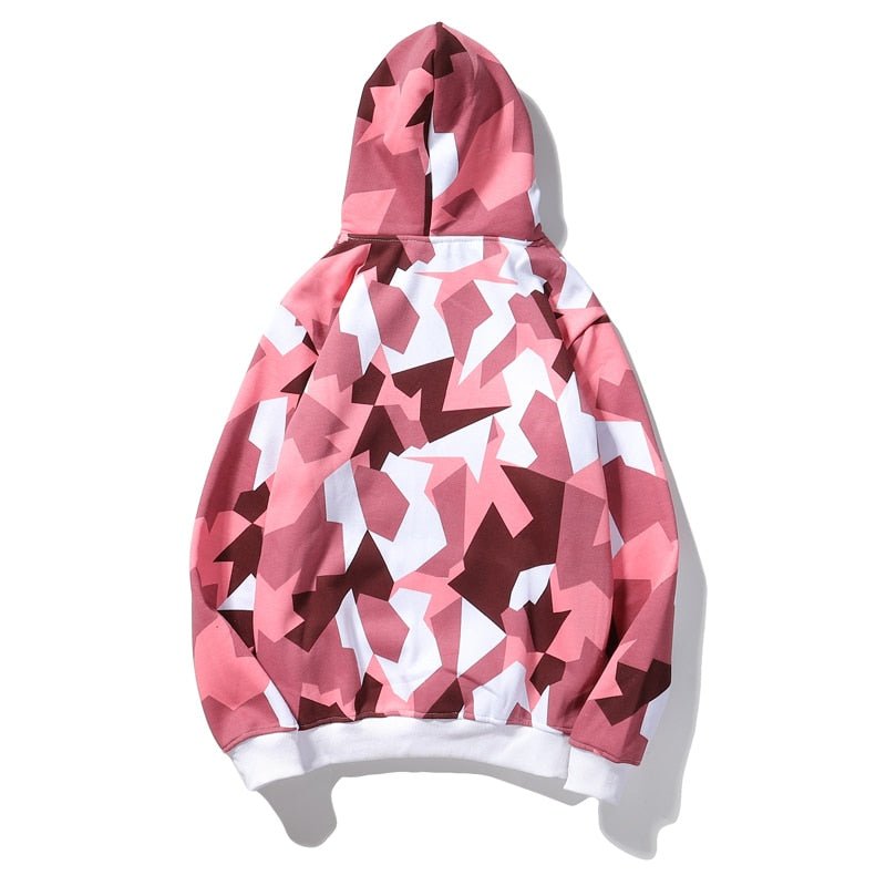 Camouflage Hooded Sweatshirts Fashion Mens Streetwear Hip Hop Skateboard Fleece Hoodies  Autumn Casual Camo